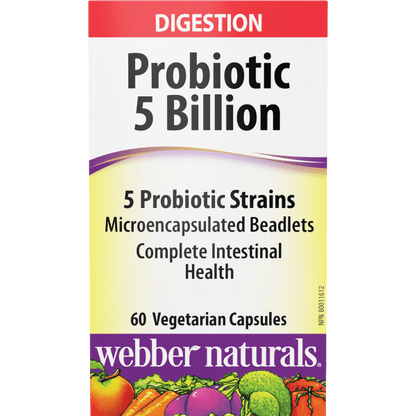 Probiotic 5 Probiotic Strains  5 Billion  60 Vegetarian Capsules, image-hi-res