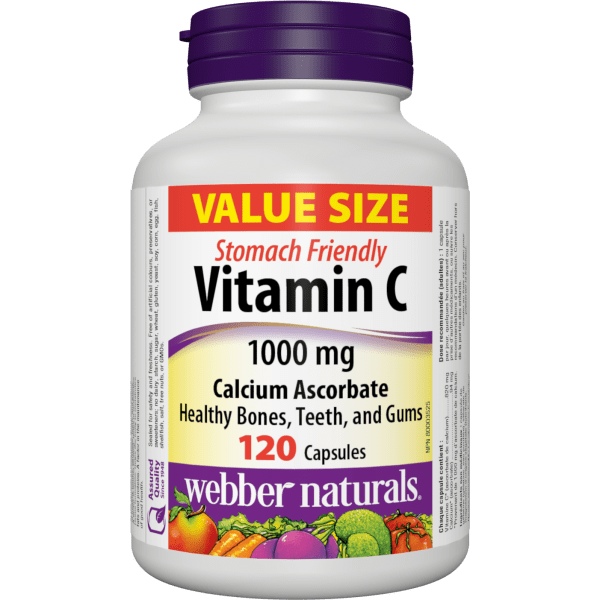 Vitamin C Calcium Ascorbate Stomach Friendly  1000  mg  120 Capsules, image-hi-res