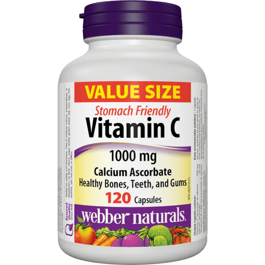 Vitamin C Calcium Ascorbate Stomach Friendly  1000  mg  120 Capsules, image-hi-res