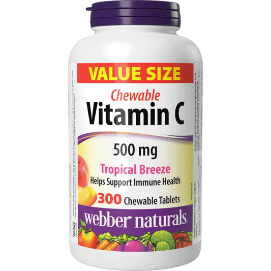 Chewable Vitamin C  500 mg  300 Chewable Tablets Tropical Breeze, image-hi-res