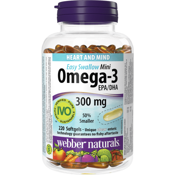 Omega-3 Mini  300 mg  220 Clear Enteric Softgels, image-hi-res