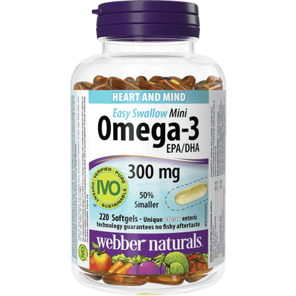 Omega-3 Mini  300 mg  220 Clear Enteric Softgels, image-hi-res