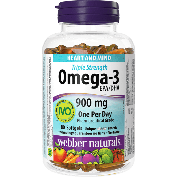 Omega-3  EPA/DHA Triple Strength  900 mg EPA/DHA  80 Clear Enteric Softgels, image-hi-res