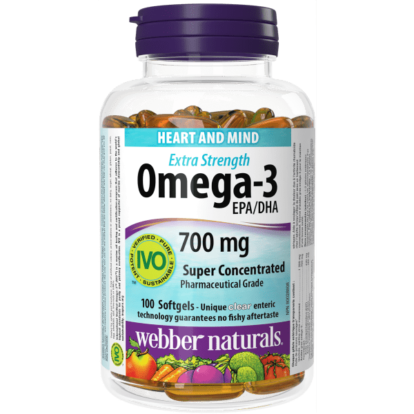 Omega-3 Extra Strength  700 mg  100 Clear Enteric Softgels, image-hi-res