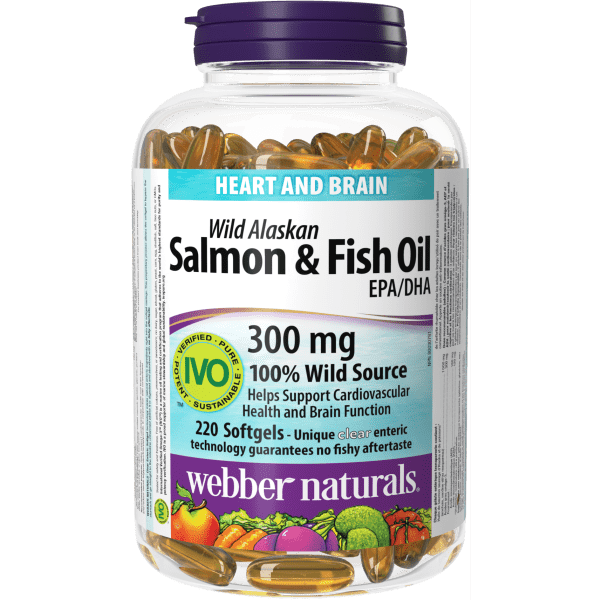 Wild Alaskan Salmon & Fish Oil  300 mg  220 Clear Enteric Softgels, image-hi-res