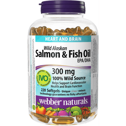Wild Alaskan Salmon & Fish Oil  300 mg  220 Clear Enteric Softgels, image-hi-res