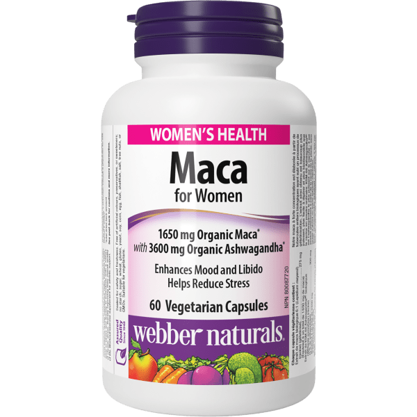 Maca for Women with Organic Ashwagandha  1650 mg/3600 mg  60 Vegetarian Capsules, image-hi-res