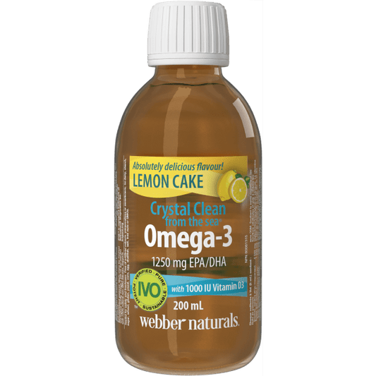 Crystal Clean from the sea® Omega-3 with 1000 IU Vitamin D3  1250 mg EPA/DHA  200 mL Liquid Lemon Cake, image-hi-res