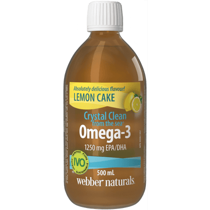 Crystal Clean from the sea® Omega-3  1250 mg EPA/DHA  500 mL Liquid Lemon Cake, image-hi-res