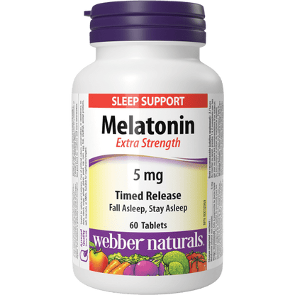 Melatonin Extra Strength Timed Release  5 mg  60 Tablets, image-hi-res