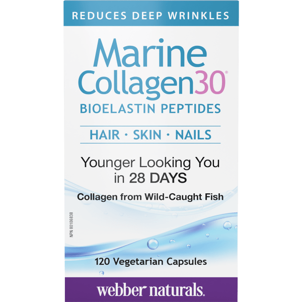Marine Collagen30® Bioelastin Peptides  470 mg collagen / 30 mg elastin  120 Vegetarian Capsules, image-hi-res