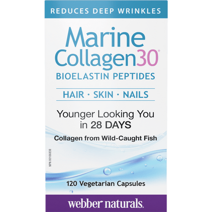 Marine Collagen30® Bioelastin Peptides  470 mg collagen / 30 mg elastin  120 Vegetarian Capsules, image-hi-res