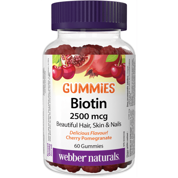 Biotin Gummies  2500 mcg  60 Gummies Cherry Pomegranate, image-hi-res
