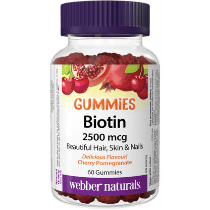 Biotin Gummies  2500 mcg  60 Gummies Cherry Pomegranate, image-hi-res
