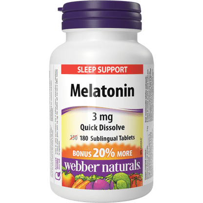 Melatonin Quick Dissolve  3 mg  180 Sublingual Tablets, image-hi-res