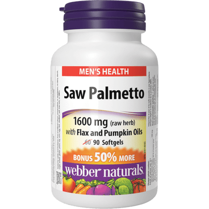 Saw Palmetto with Flax and Pumpkin Oils  1600 mg  90 Softgels, image-hi-res