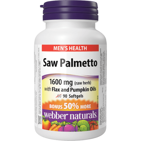 Saw Palmetto with Flax and Pumpkin Oils  1600 mg  90 Softgels, image-hi-res