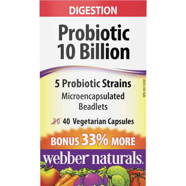 Probiotic 5 Probiotic Strains  10 Billion  40 Vegetarian Capsules, image-hi-res
