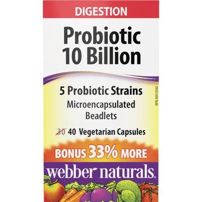 Probiotic 5 Probiotic Strains  10 Billion  40 Vegetarian Capsules, image-hi-res