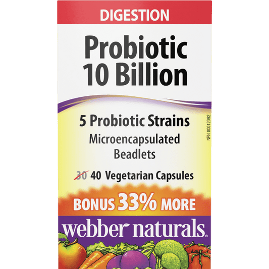 Probiotic 5 Probiotic Strains  10 Billion  40 Vegetarian Capsules, image-hi-res