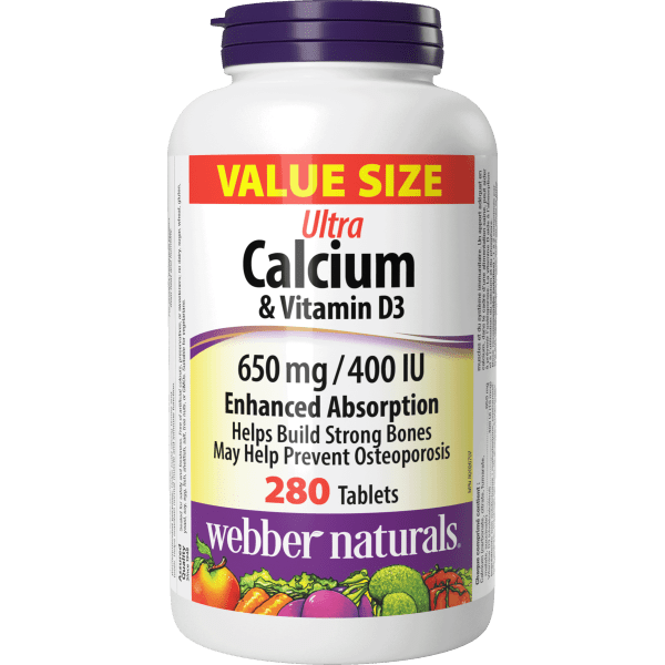 Ultra Calcium & Vitamin D3  650 mg / 400 IU  280 Tablets, image-hi-res