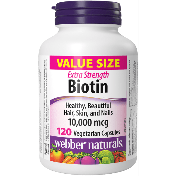 Extra Strength Biotin  10,000 mcg  120 Vegetarian Capsules, image-hi-res
