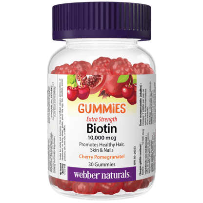 Biotin 10,000 mcg Extra Strength  10,000 mcg  30 Gummies Cherry Pomegranate, image-hi-res