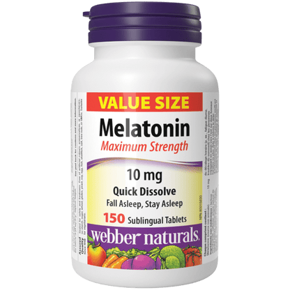 Melatonin Maximum Strength Quick Dissolve  10 mg  150 Sublingual Tablets, image-hi-res