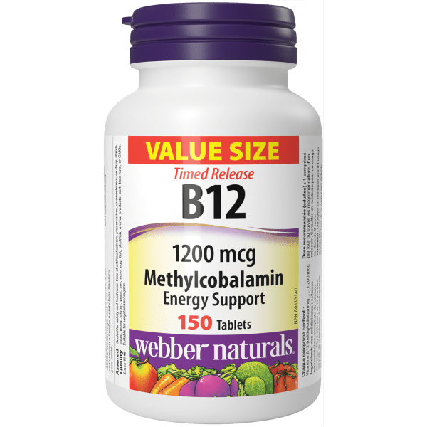 Timed-Release Vitamin B12 Methylcobalamin  1200 mcg  150 Tablets, image-hi-res