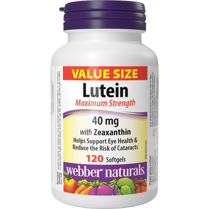 Lutein with Zeaxanthin Maximum Strength  40 mg  120 Softgels, image-hi-res