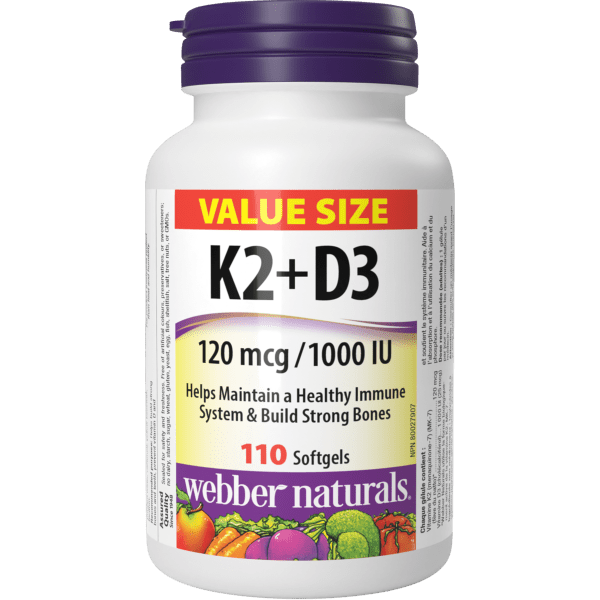 Vitamin K2+D3  120 mcg/1000 IU  110 Softgels, image-hi-res