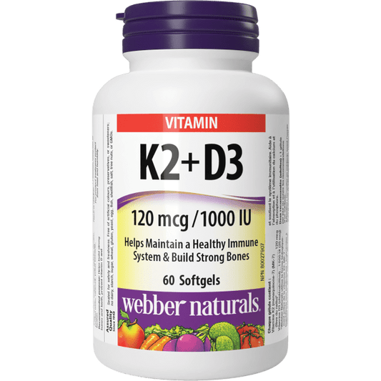 Vitamin K2+D3  120 mcg/1000 IU  60 Softgels, image-hi-res