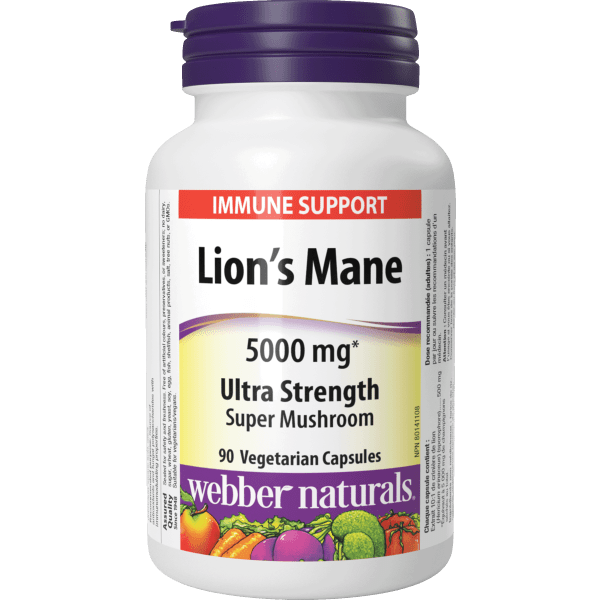Lion’s Mane Ultra Strength  5000 mg  90 Vegetarian Capsules, image-hi-res