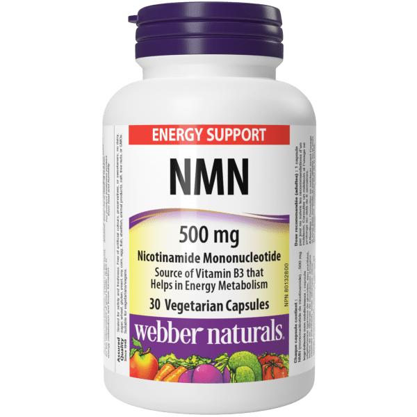 NMN Nicotinamide Mononucleotide  500 mg  30 Vegetarian Capsules, image-hi-res