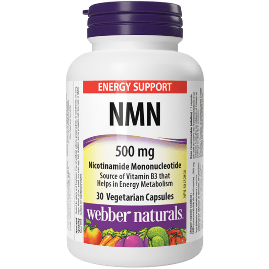 NMN Nicotinamide Mononucleotide  500 mg  30 Vegetarian Capsules, image-hi-res