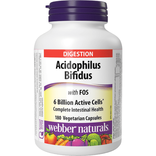 Acidophilus Bifidus with FOS  6 Billion Active Cells  180 Vegetarian Capsules, image-hi-res