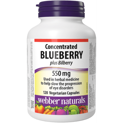 Concentrated Blueberry plus Bilberry  550 mg  120 Vegetarian Capsules, image-hi-res