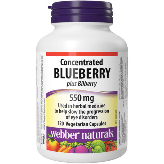 Concentrated Blueberry plus Bilberry  550 mg  120 Vegetarian Capsules, image-hi-res