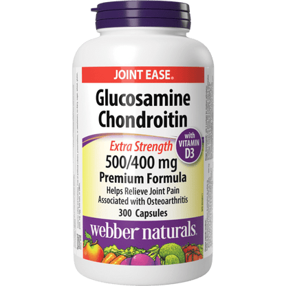 Glucosamine Chondroitin Extra Strength with Vitamin D3  500/400 mg  300 Easy Swallow Capsules, image-hi-res