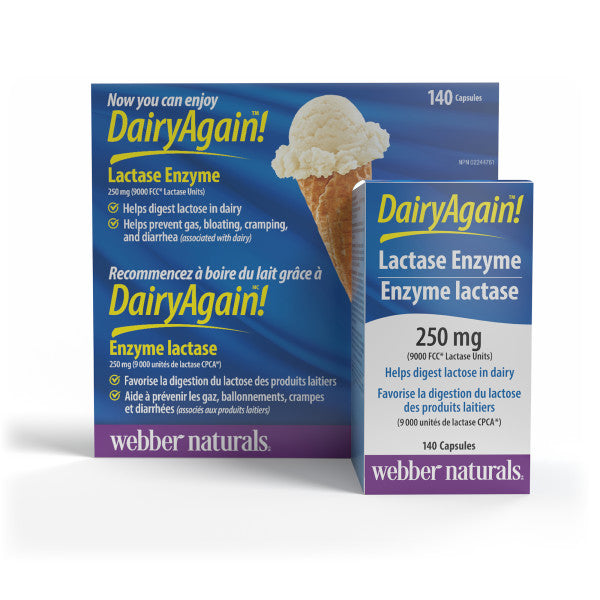 Dairy Again™ Lactase Enzyme  250 mg  140 Capsules, image-hi-res