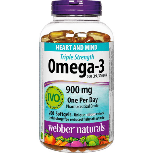 Omega-3 Triple Strength  900 mg EPA/DHA  200 Clear Enteric Softgels, image-hi-res