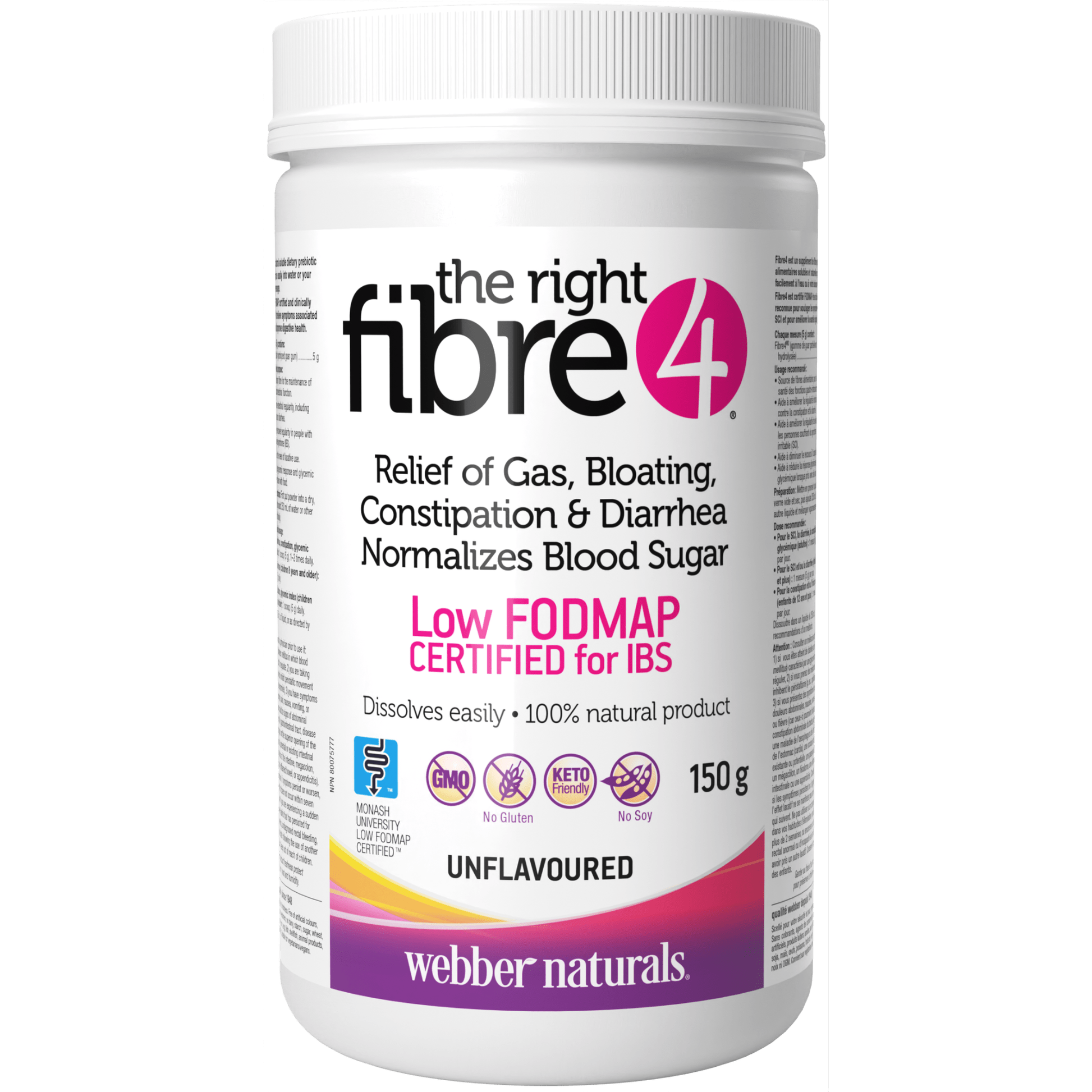 The Right Fibre4®, Unflavoured for Webber Naturals|v|hi-res|WN3677