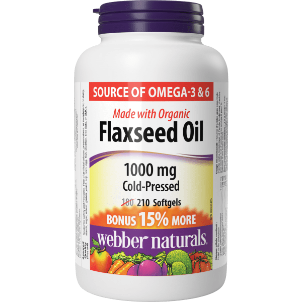 Flaxseed Oil Cold-Pressed 1000 mg for Webber Naturals|v|hi-res|WN3871