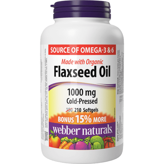 Flaxseed Oil Cold-Pressed 1000 mg for Webber Naturals|v|hi-res|WN3871