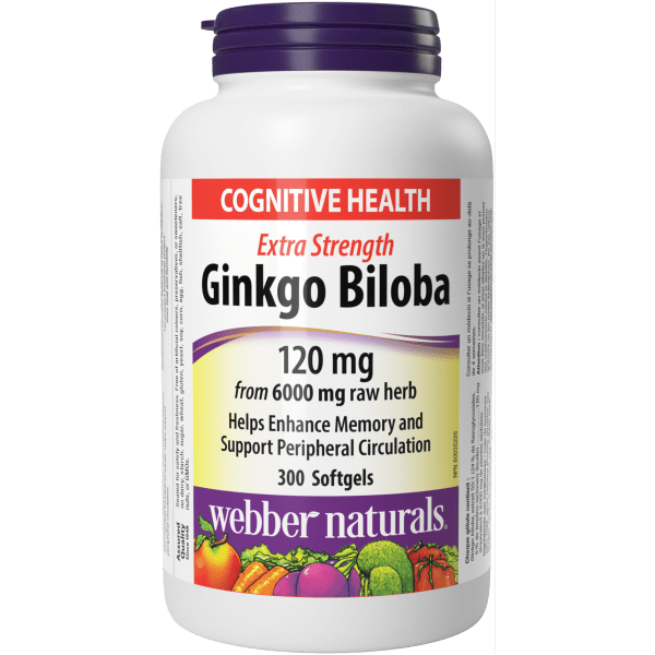 Ginkgo Biloba Extra Strength 120 mg Softgels for Webber Naturals|v|hi-res|WN5182