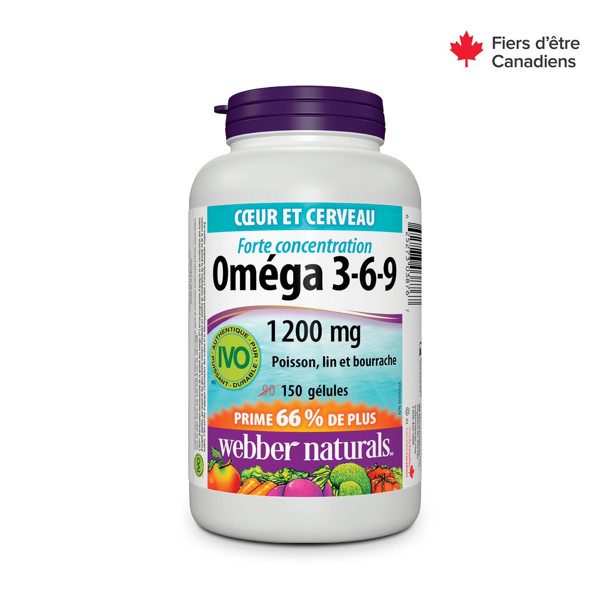 Omega 3-6-9 High Potency Fish, Flax & Borage 1200 mg for Webber Naturals|v|hi-res|WN3876