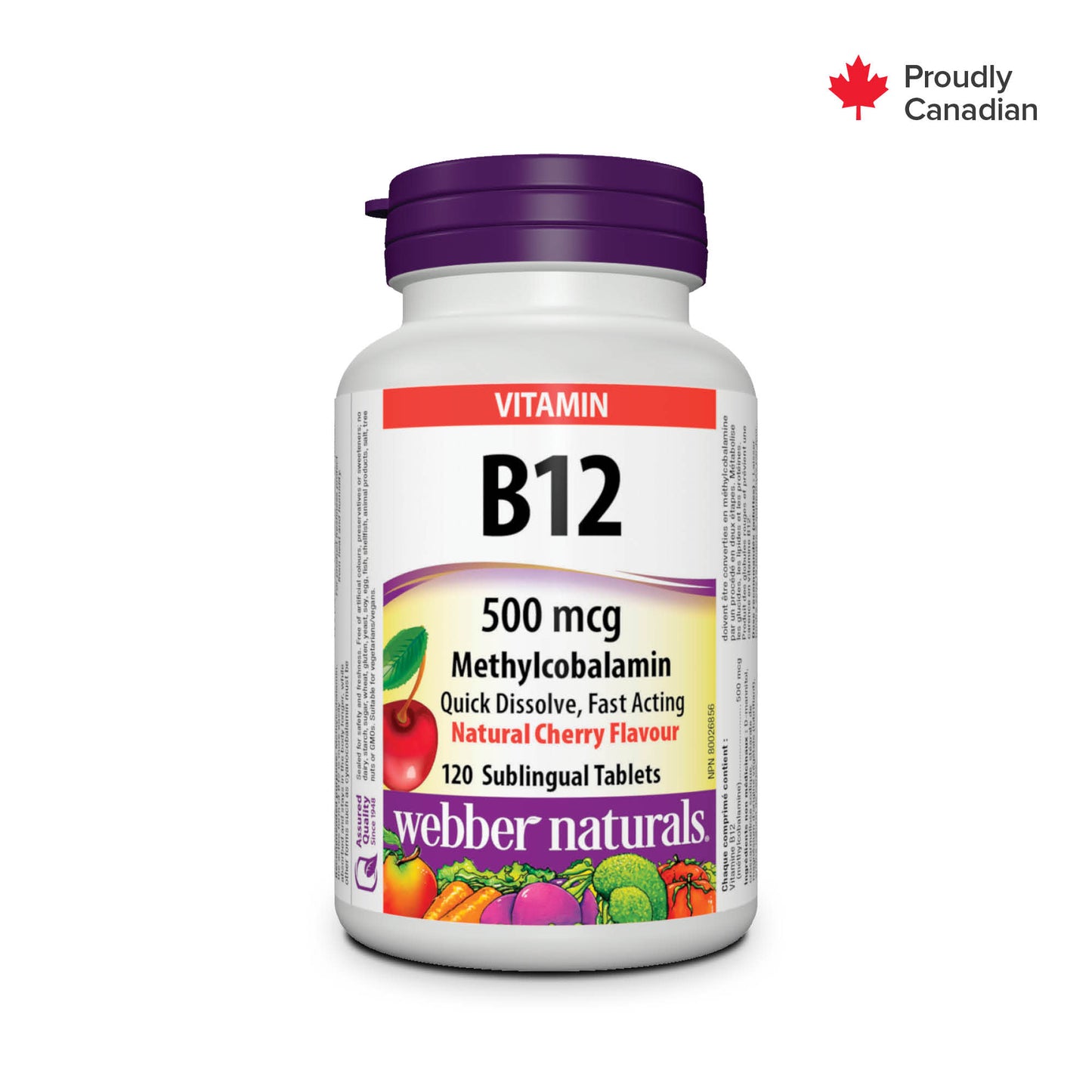 Vitamine B12 Méthylcobalamine 500 mcg, cerise for Webber Naturals|v|hi-res|WN3170