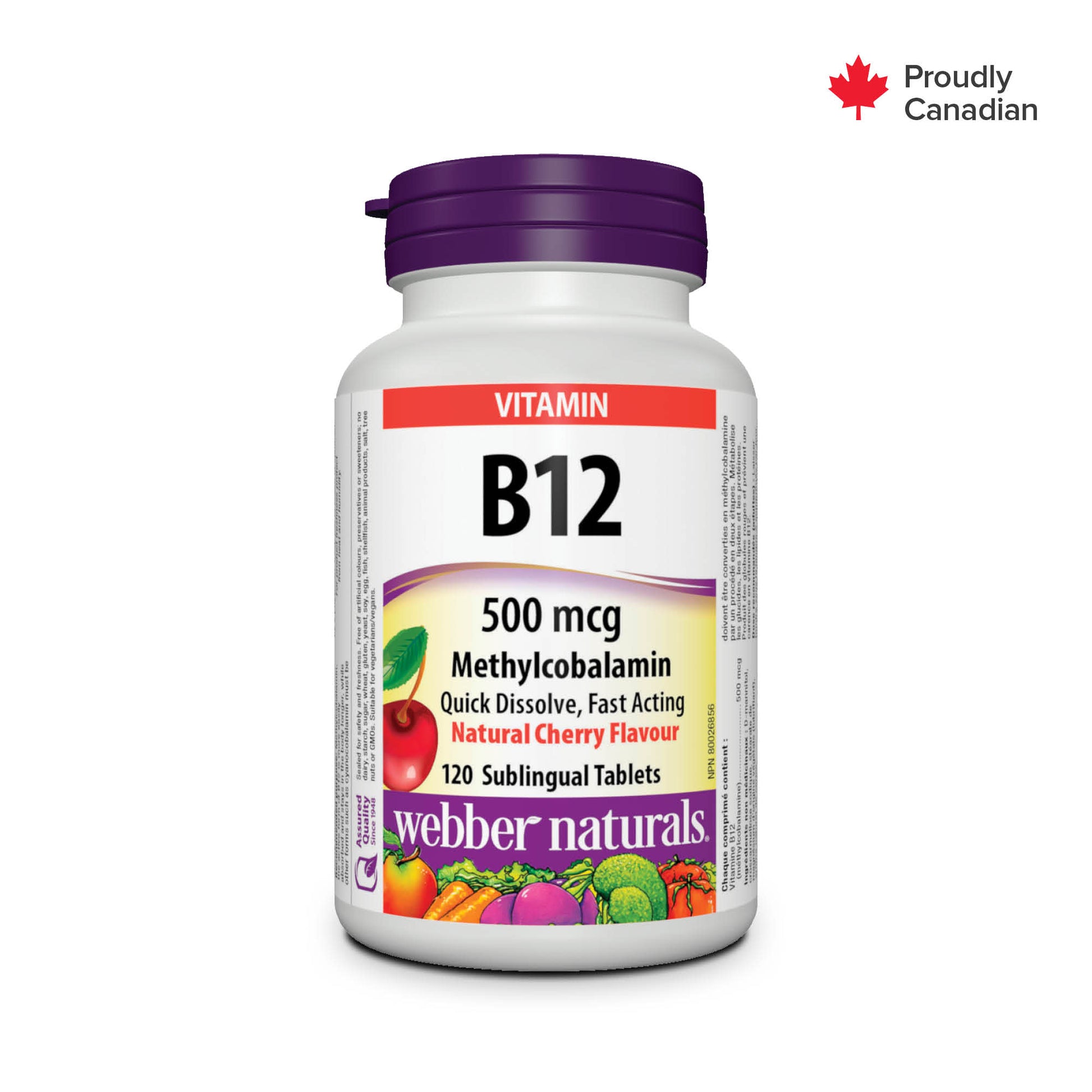 Vitamine B12 500 mcg Arôme naturel de cerise for Webber Naturals|v|hi-res|WN3170