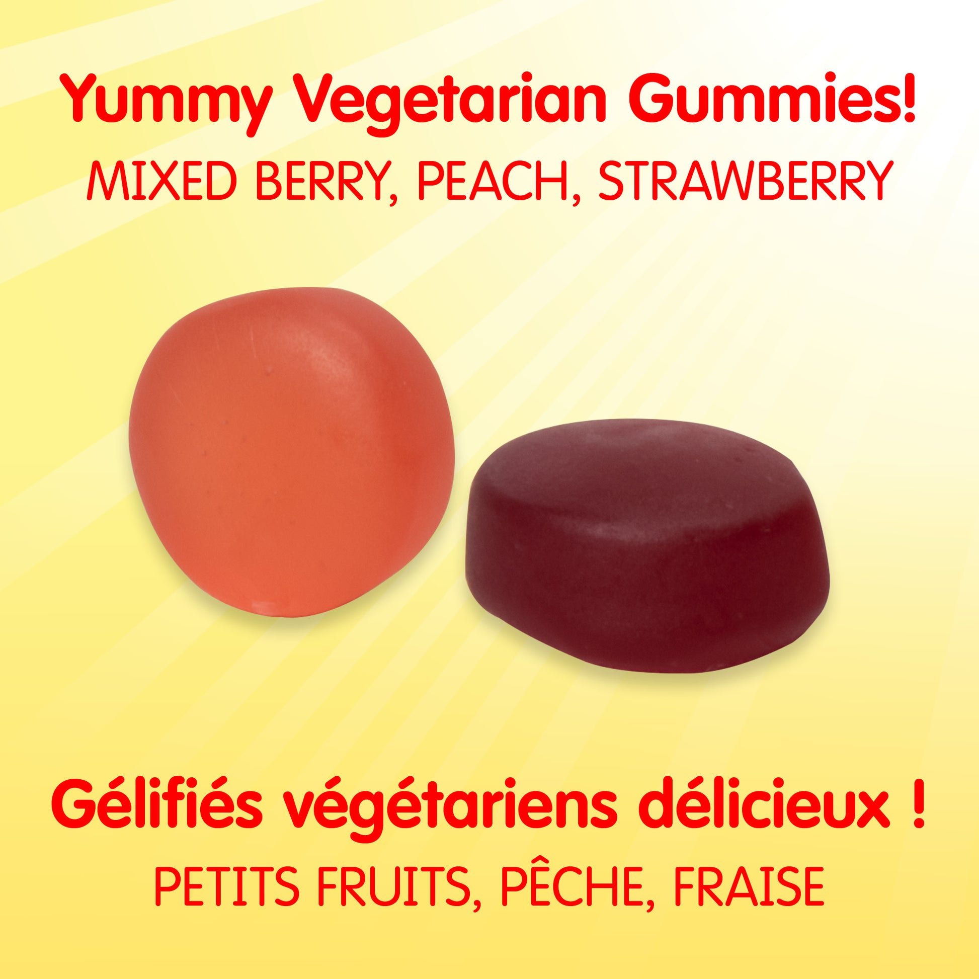 specifications-Vitamine D3 600 UI petits fruits • pêche • fraise for Sesame Street®