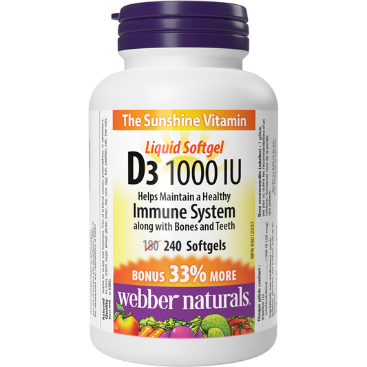 Vitamin D3 1000 IU for Webber Naturals|v|hi-res|WN3817